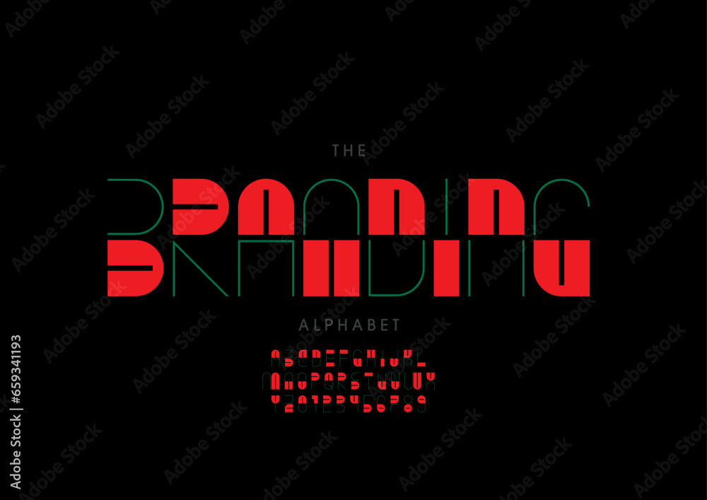 Vector of stylized modern font and alphabet Vector of stylized modern font and alphabet