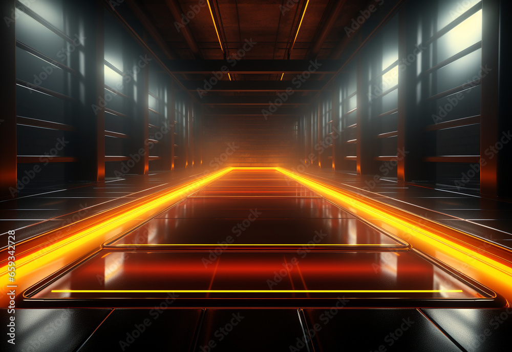 Yellow and red Neon illuminated futuristic backdrop realistic image- ultra hd- high design Yellow and red Neon illuminated futuristic backdrop realistic image- ultra hd- high design
