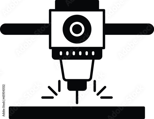 drilling cnc Vector Icon easily modified

