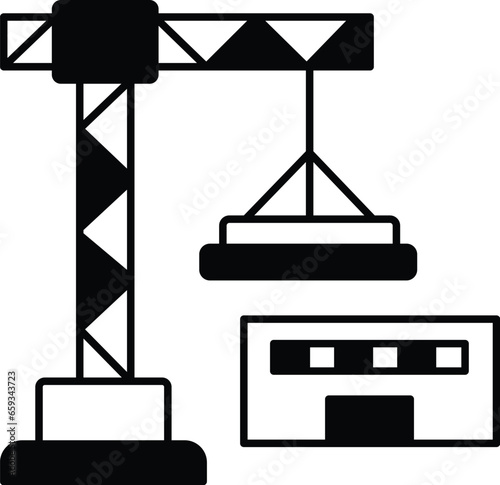 Container lifter Vector Icon easily modified

