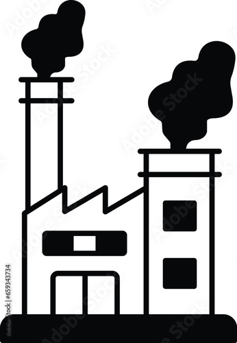Nuclear plant Vector Icon easily modified

