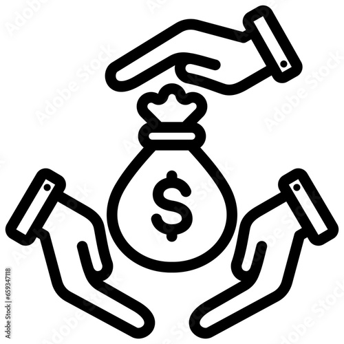 Join Stock Company Outline Icon