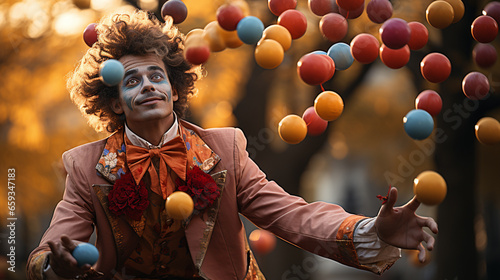 clown & colorful balls