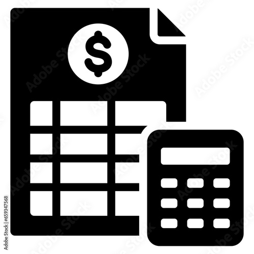 Book Keeping Glyph Icon