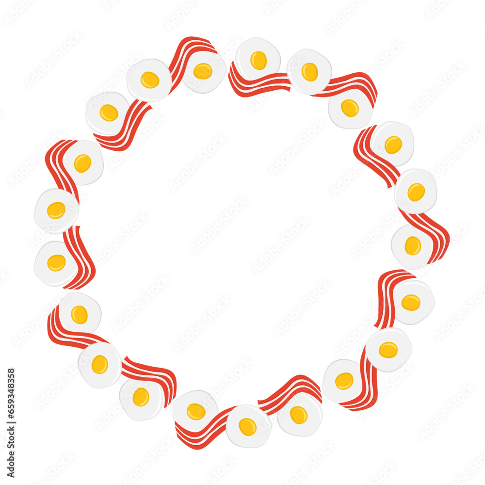 fried egg and bacon art drawn round frame fried egg and bacon art drawn round frame