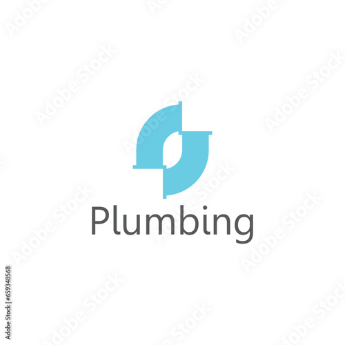 Plumber pipe handyman water supply business, logo, design, brand identity, flat logo, company, editable, vector