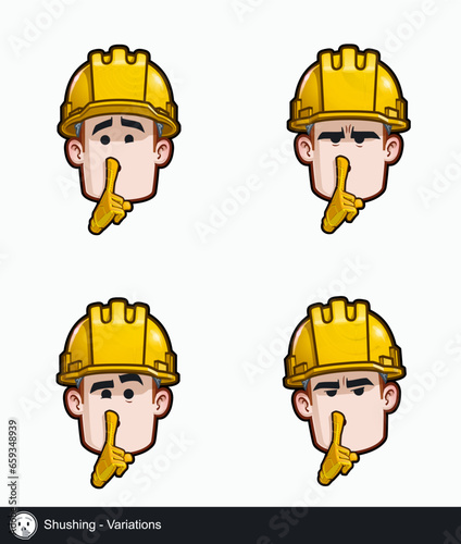 Construction Worker - Expressions - Shushing - Variations