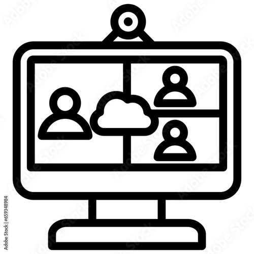 Web Conferencing Outline Icon
