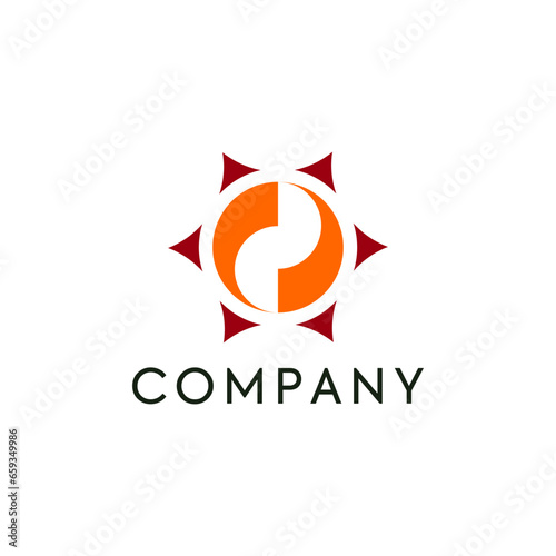 Star compass adventure power sports energy round lines move business, logo, design, brand identity, flat logo, company, editable, vector
