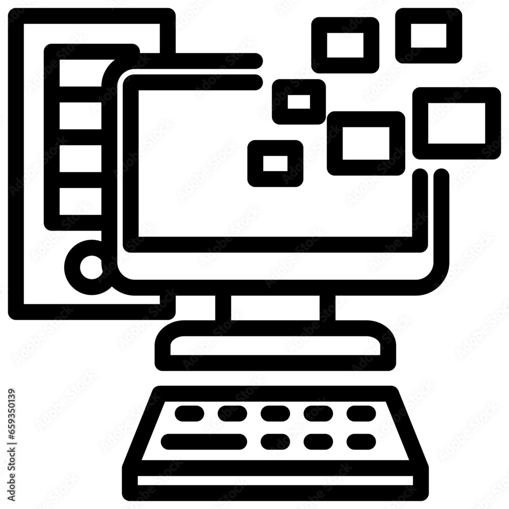 Line Coding Outline Icon