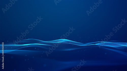 Blue digital wave abstract background