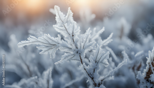 Beautiful background image of hoarfrost in nature close up © richard