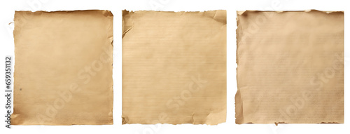 old paper isolated on white,copy space, Generative Ai