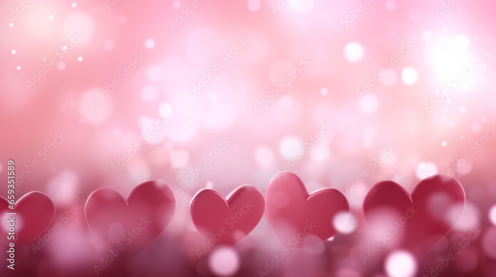 Abstract background with pink particles and hearts. Abstract background with pink particles and hearts.