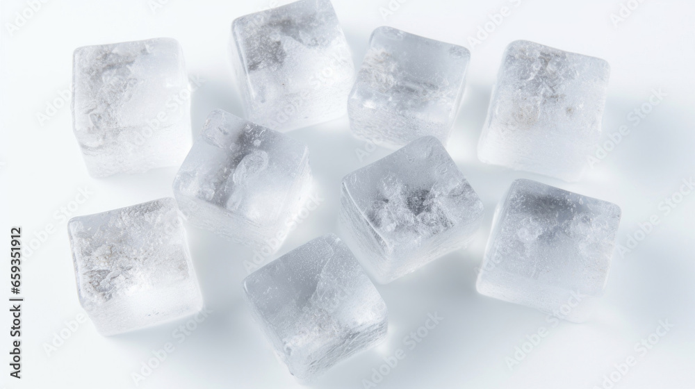 Ice cubes on a white background Ice cubes on a white background