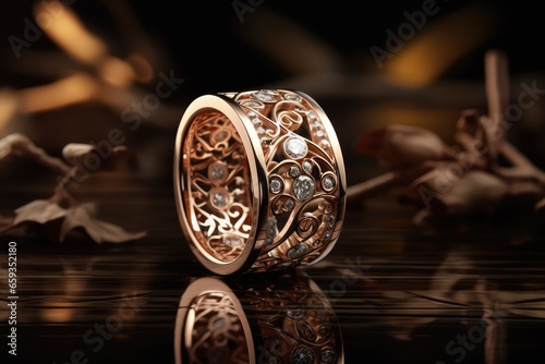 glamorous and designer ring jewelry photography for royal event generative ai photo