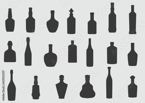 Bottle vector black silhouette icon isolated