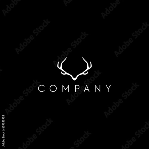 Deer horns a city typography text name business, logo, design, brand identity, flat logo, company, editable, vector