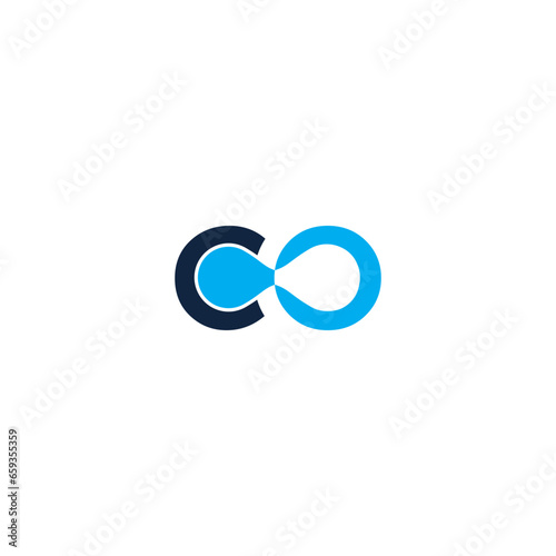 C drop typography connection connect collaboration innovative invention business, logo, design, brand identity, flat logo, company, editable, vector