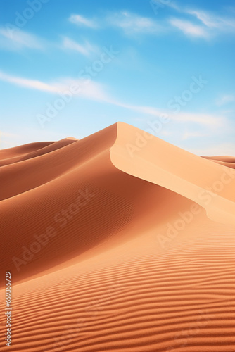 広大な砂漠の砂丘と空
