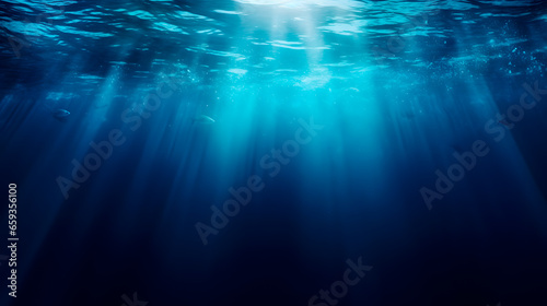 Abstract background for presentation with beautiful highlights and shadows, volumetric light, Rays of light underwater photo