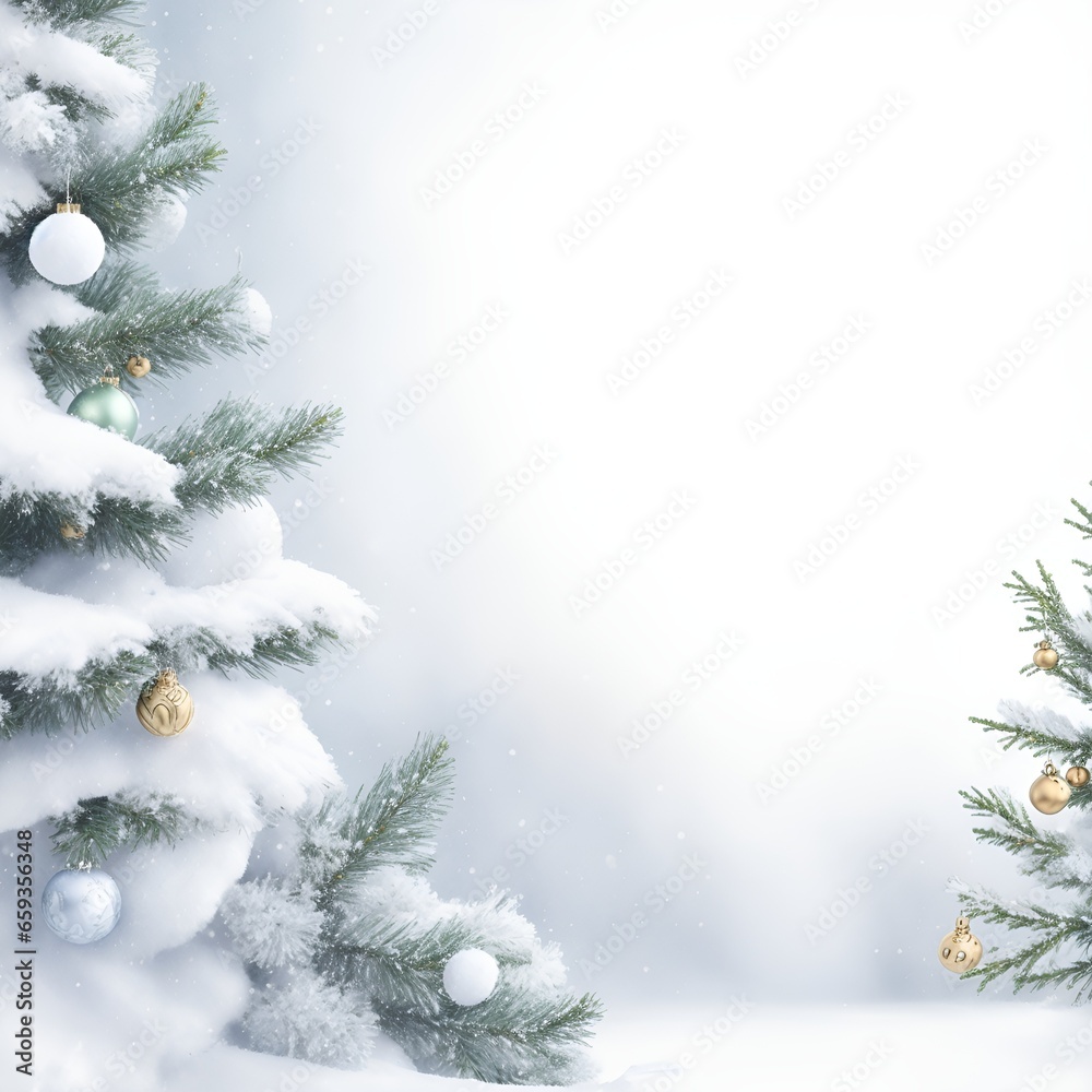 Christmas tree with snow fall backgrounds