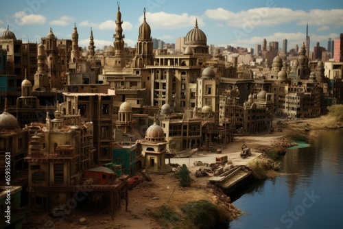 Miniature of the city of Dubai, United Arab Emirates, Cityscape of Cairo, AI Generated