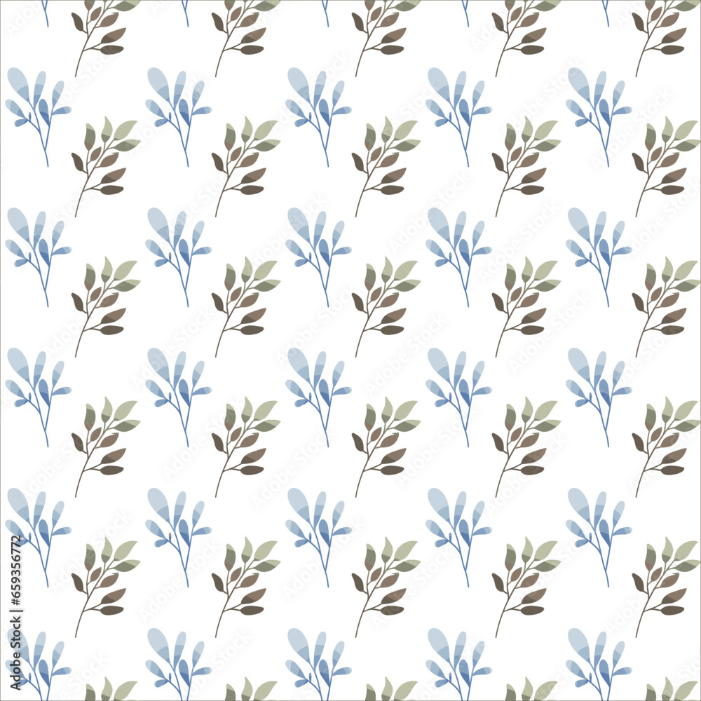 seamless pattern with leaves and branches vector