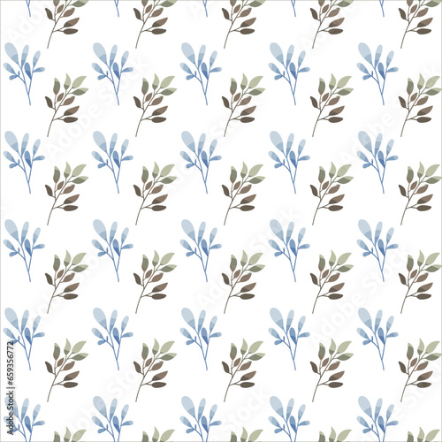 seamless pattern with leaves and branches vector