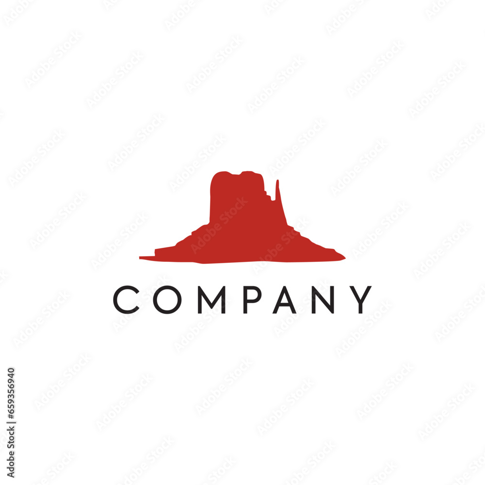 Red Rock Arizona National Sedona Park Mountain USA business, logo, design, brand identity, flat logo, company, editable, vector