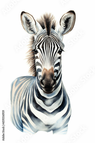 Zebra watercolor painting illustration of Majestic