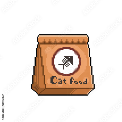 cat food pack in pixel art style