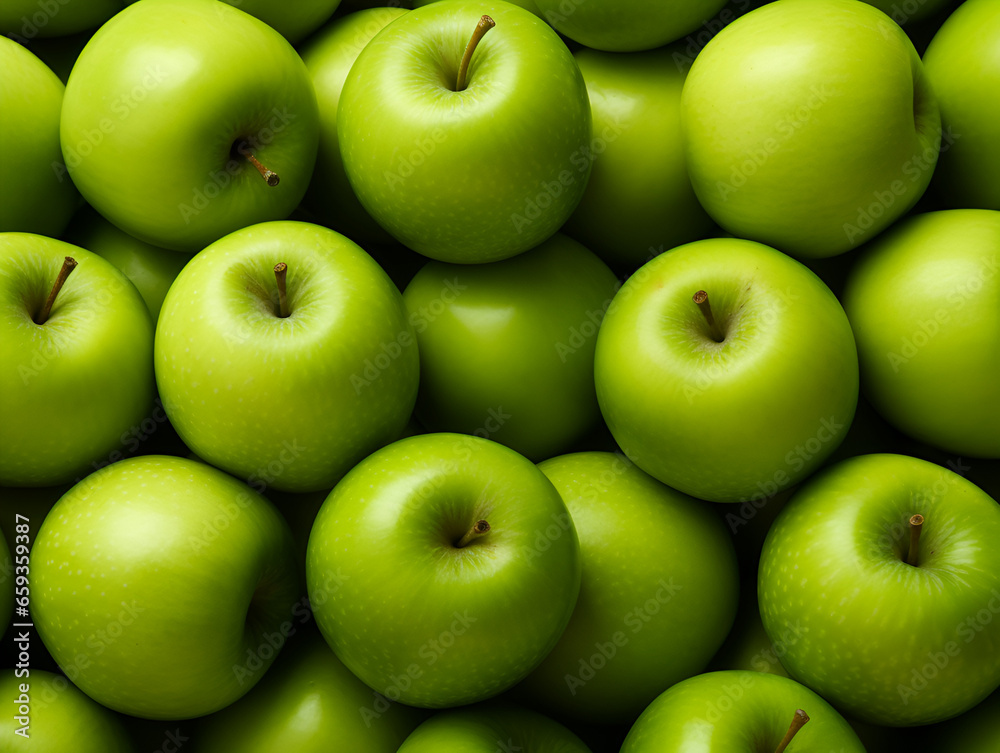 Fresh green apples upper view close up background Fresh green apples upper view close up background