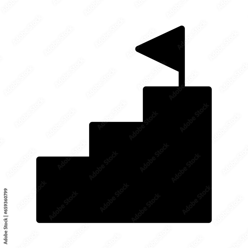 Success Achieve Flag Solid Icon Success Achieve Flag Solid Icon