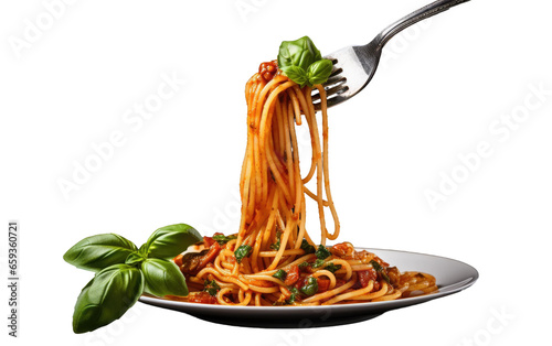 Classic spaghetti on isolated background