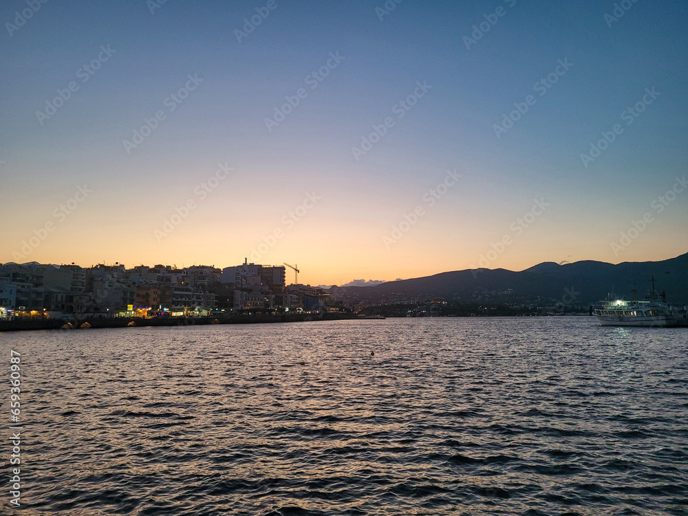 Fototapeta premium Twilight view of a European town