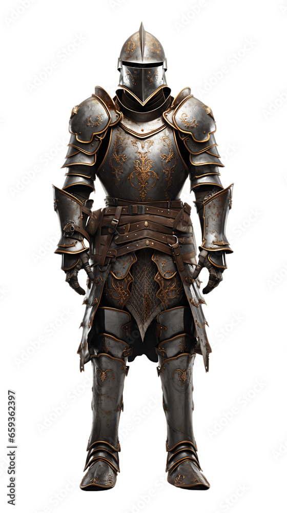 Gleaming Knights Armor Set Isolated on Transparent or White Background, PNG Gleaming Knights Armor Set Isolated on Transparent or White Background, PNG