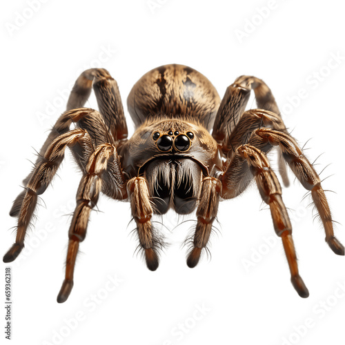 Creepy Spider Crawling Isolated on Transparent or White Background, PNG