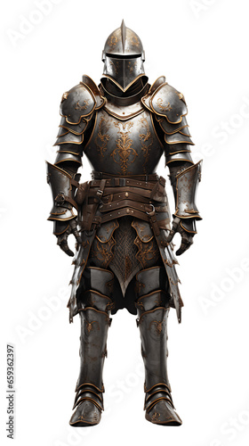 Gleaming Knights Armor Set Isolated on Transparent or White Background, PNG