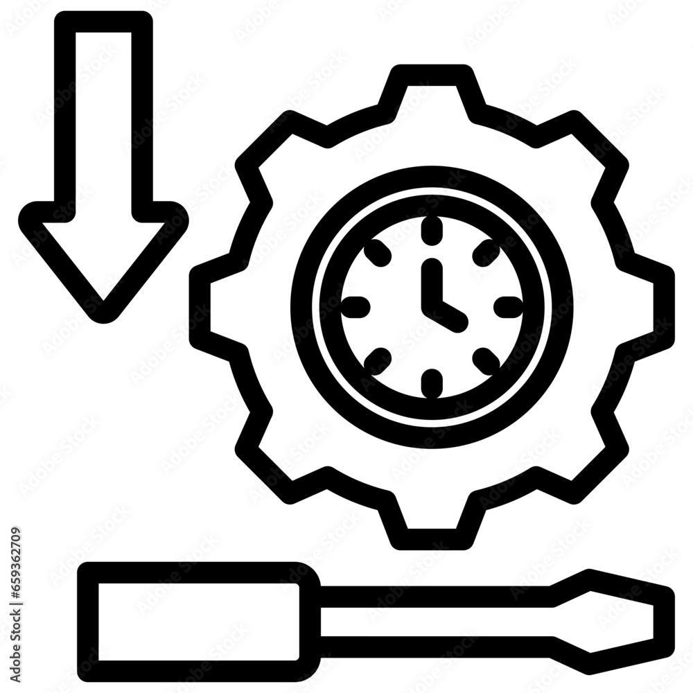 Scheduled Downtime Outline Icon Scheduled Downtime Outline Icon