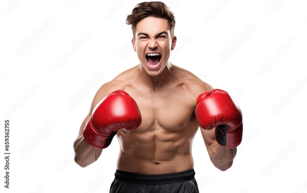 Energetic Fighter on isolated background