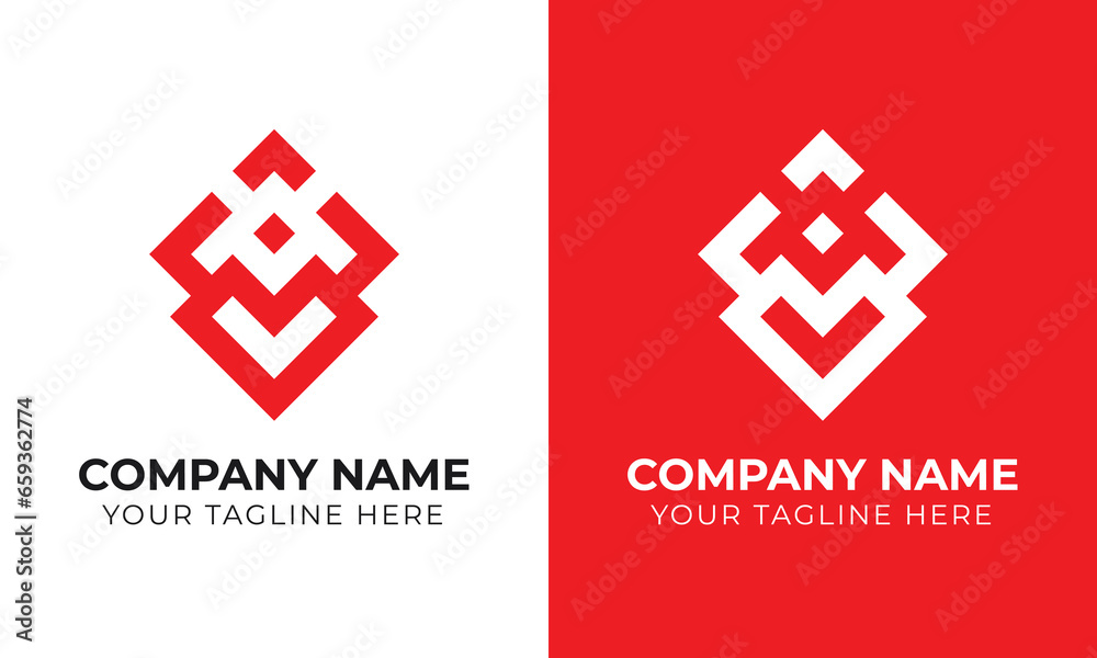 Corporate creative modern minimal monogram business logo design template Corporate creative modern minimal monogram business logo design template