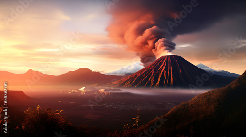 Sunrise at volcano Bromo Java