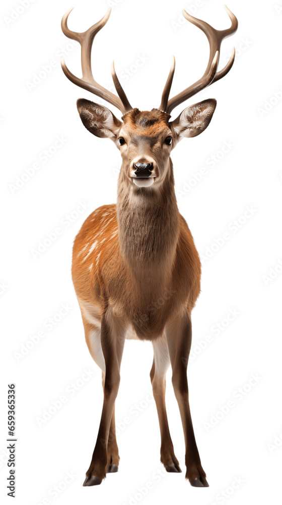 Forest Deer in Natural Stance Isolated on Transparent or White Background, PNG Forest Deer in Natural Stance Isolated on Transparent or White Background, PNG