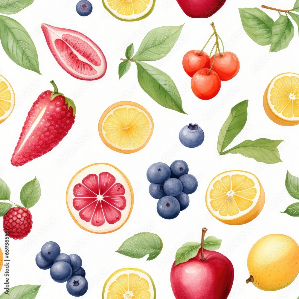 watercolor fresh fruit seamless pattern watercolor fresh fruit seamless pattern