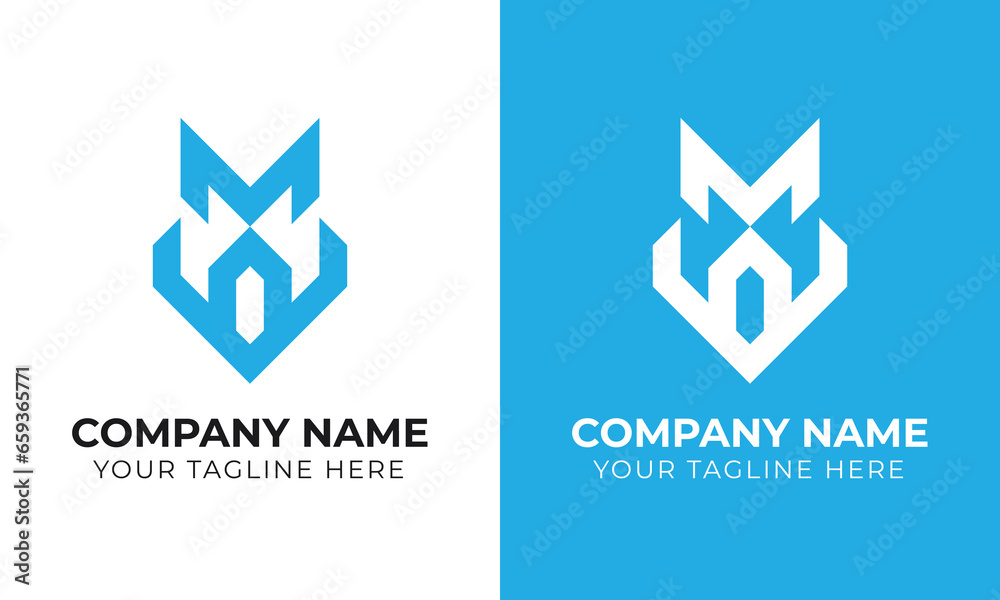 Fototapeta premium Corporate modern minimal monogram business logo design template