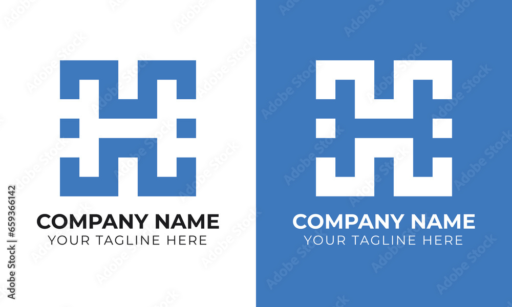 Obraz premium Creative modern minimal abstract monogram initial letter h logo design template