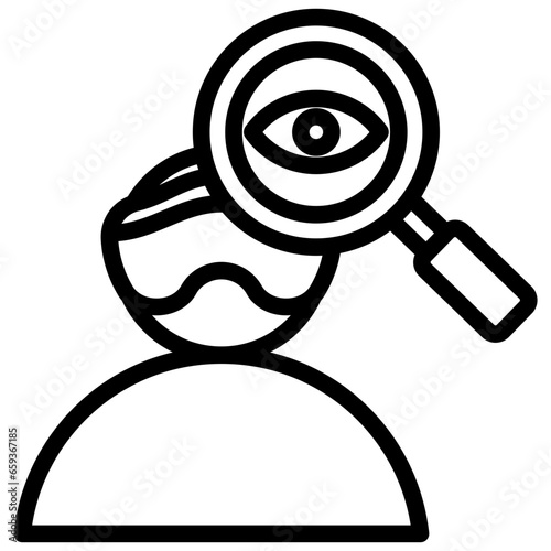 Examined Visually Outline Icon
