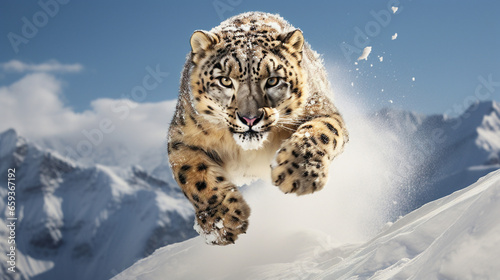 snow leopard predator Generative AI