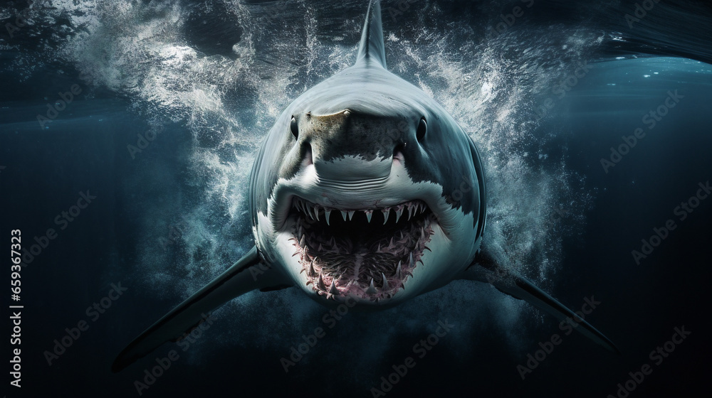 shark predator Generative AI - obrazy, fototapety, plakaty 